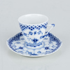 ROYAL COPENHAGEN, 7 st, kaffekoppar med fat, porslin, "Musselmalet", modell 1036, Danmark