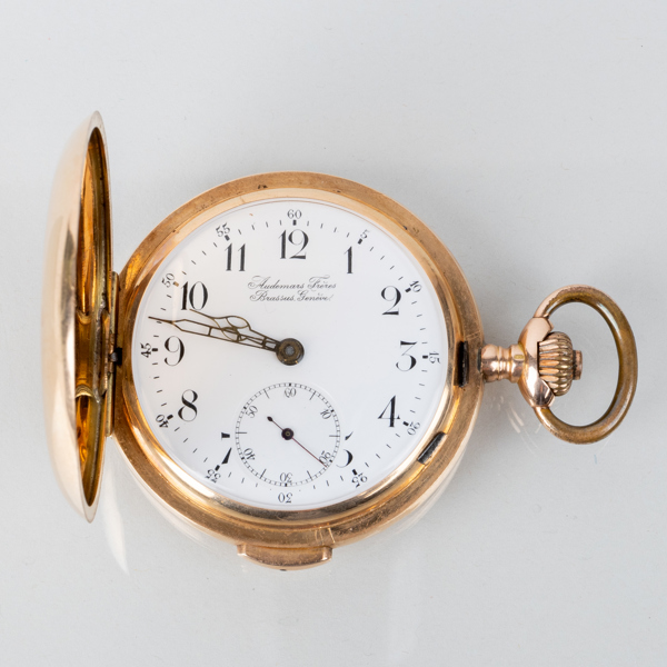 FICKUR, 14k guld, Audemars Frères, Brassus & Genève, savonett, med repeterverk, sannolikt omkring år 1900