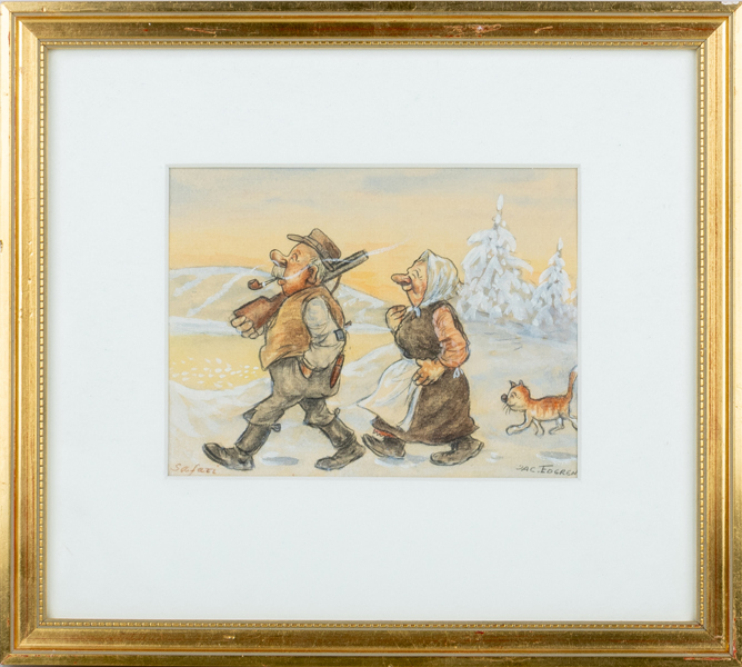 JAC EDGREN (1899-1980), akvarell, signerad