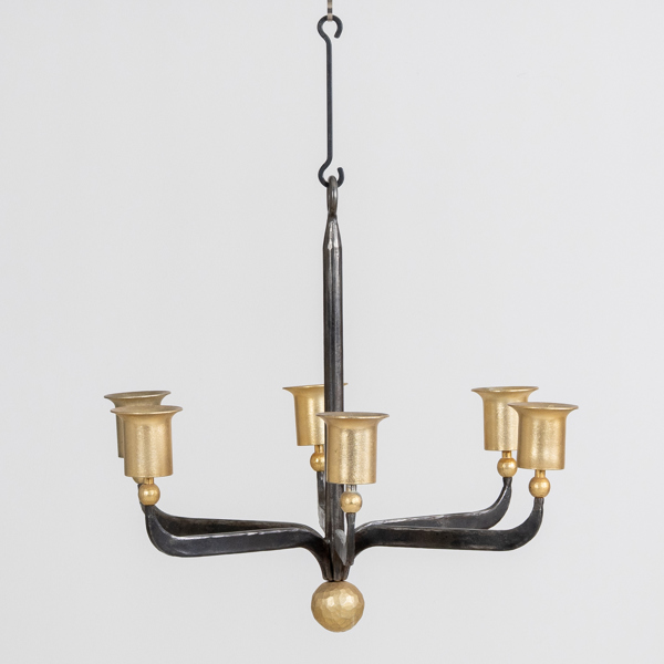 LJUSKRONA, smide och mässing, sannolikt Rolf Sinnemark, samtida