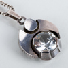 KARL LAINE, halskedja med hänge, sterlingsilver/silver med vit sten, Finland