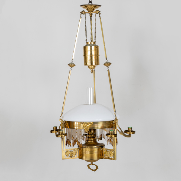 HÄNGFOTOGENLAMPA, mässing, jugend, tidigt 1900-tal