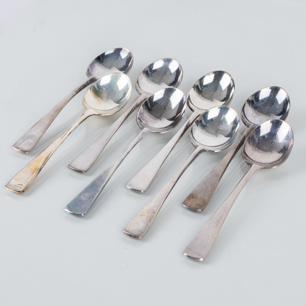 KAFFESKEDAR, 8 st, silver, MGAB, Linköping bla 1937