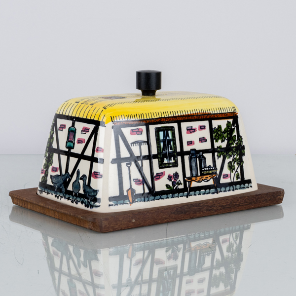 OSTKUPA, porslin och teak, Deco Hälsingborg, 1900-talets mitt