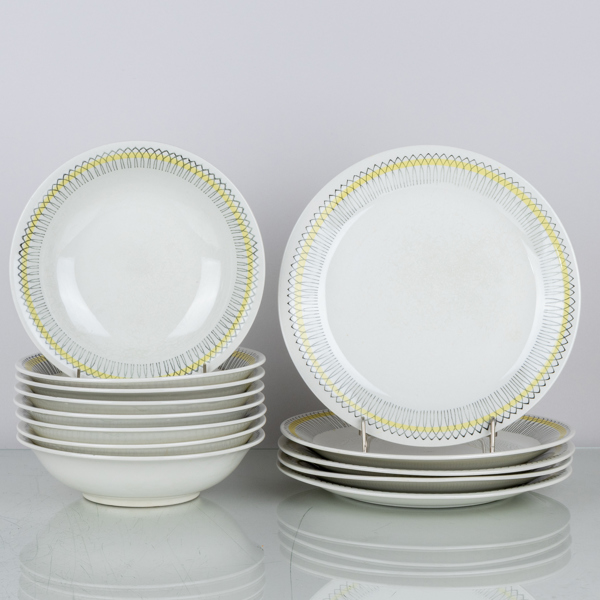 SERVISPORSLIN, 13 del, porslin, "Spinett", Upsala Ekeby, Gefle, 1900-talet mitt