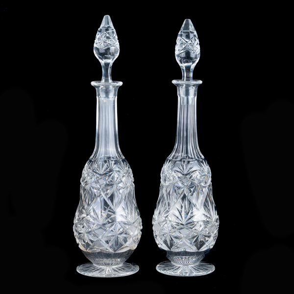 KARAFFER, 1 par, kristall, 1800-/1900-tal