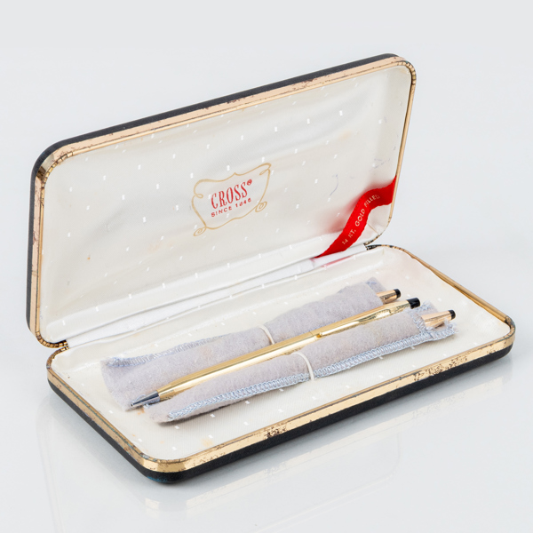 BLYERTSPENNOR, 3 st, Cross, gulddoublé 12k och 14k, USA, 1900-tal