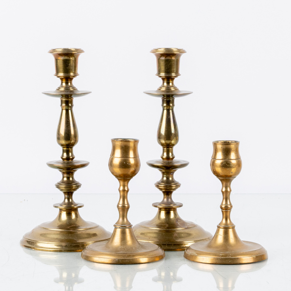 LJUSSTAKAR, 2 par, mässing, Skultuna