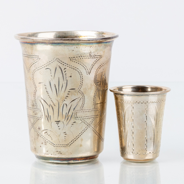 BÄGARE, 2 st, silver, 1800-/1900-tal