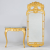 SPEGEL MED KONSOLBORD, rokokostil, 1900-tal