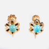 ÖRHÄNGEN, 1 par, 18k guld, med turkosa stenar