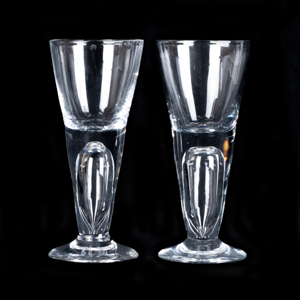 VINGLAS, 2 st, glas, sannolikt Reijmyre glasbruk, 1900-/2000-tal