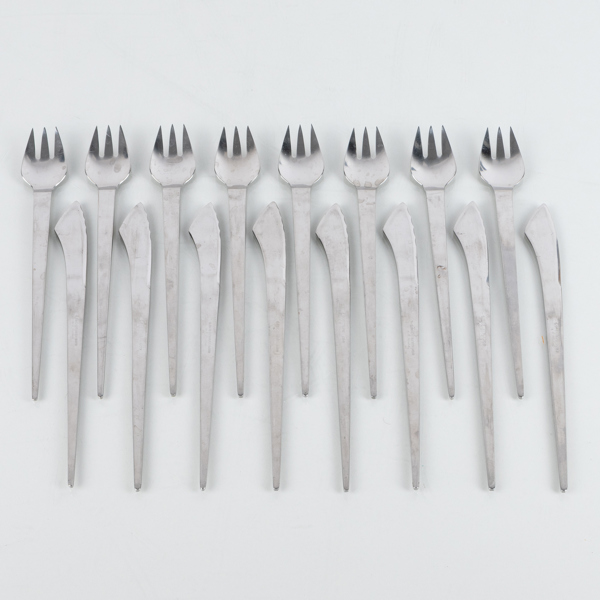 NILS NISBEL, 16 del bestick, rostfritt stål, "Party", formgivna 1957