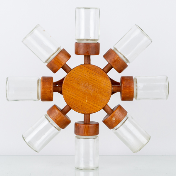 KRYDDSNURRA, teak och glas, Digsmed, Danmark, 1900-talets mitt