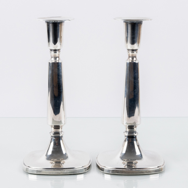 LJUSSTAKAR, 1 par, silver, T Eldh, Ceson, Stockholm 1982