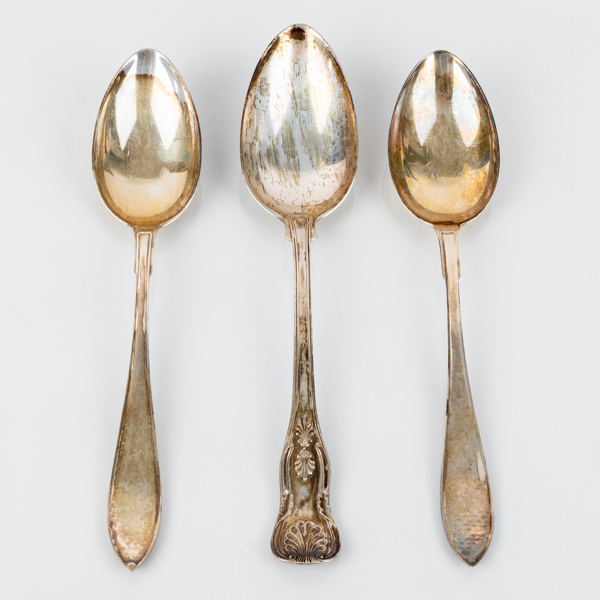 MATSKEDAR, 3 st, silver, GAB och C. G. Hallberg, 1911, 1928 och 1938