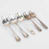 KAFFESKEDAR, 5 st, silver, bla GAB och CG Hallberg, 1861, 1871, 1939 och 1944