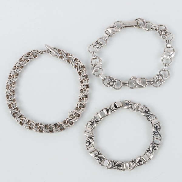 ARMBAND, 3 st, sterlingsilver, 1900-tal