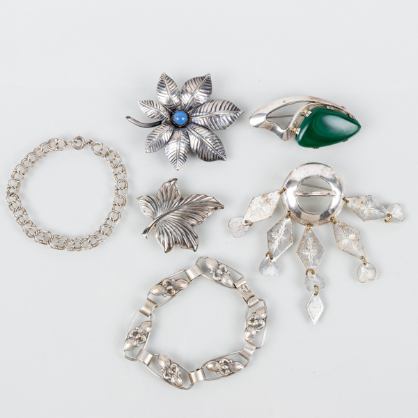 SILVERSMYCKEN, 6 st, silver, 1900-tal