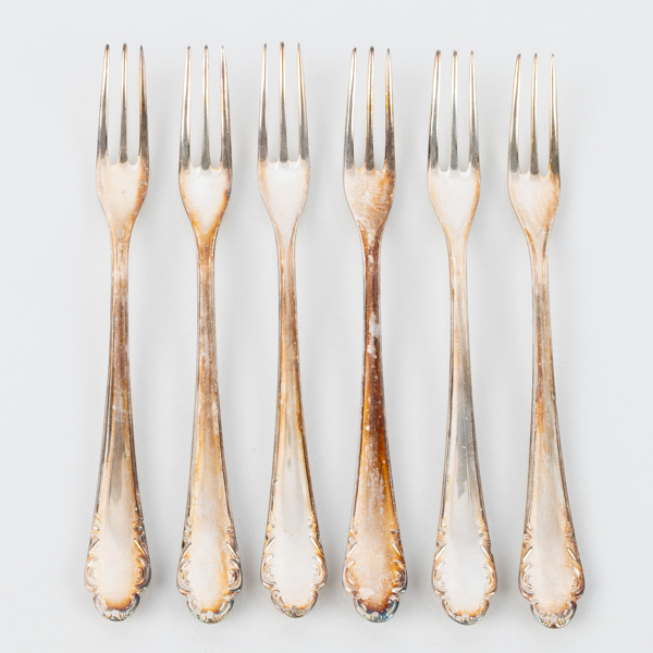 SILLGAFFLAR, 6 st, silver, "Haga", JLH, 1960