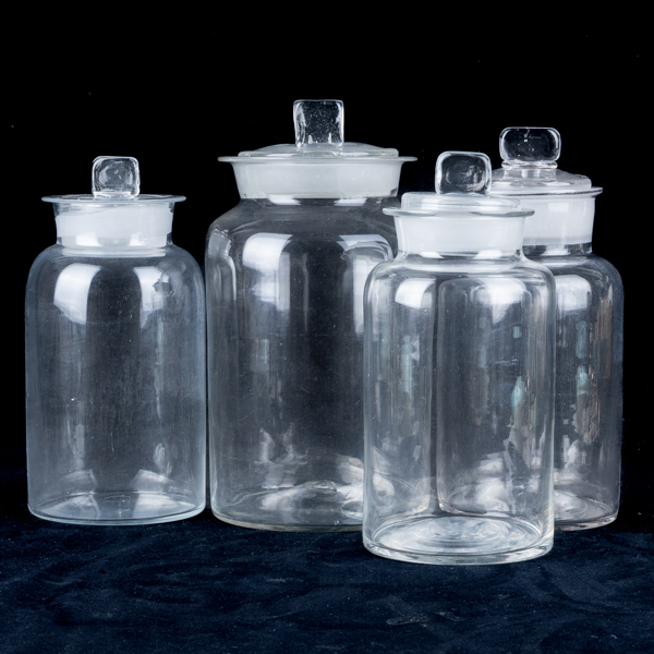 BURKAR, 4 st, glas, 1800-tal