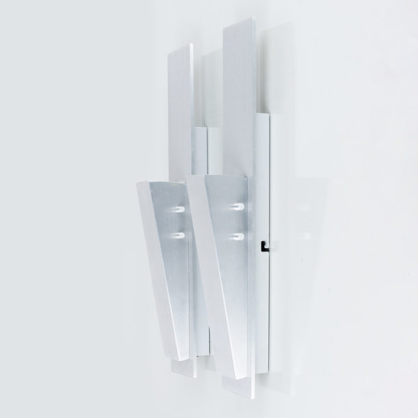 VÄGGLAMPOR, 1 par, borstad metall, uplight