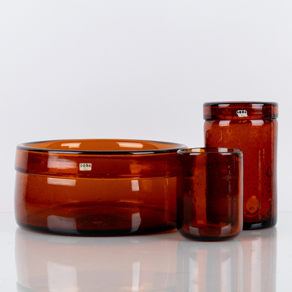 ERIK HÖGLUND, 3 del, skål och vaser, glas, Boda