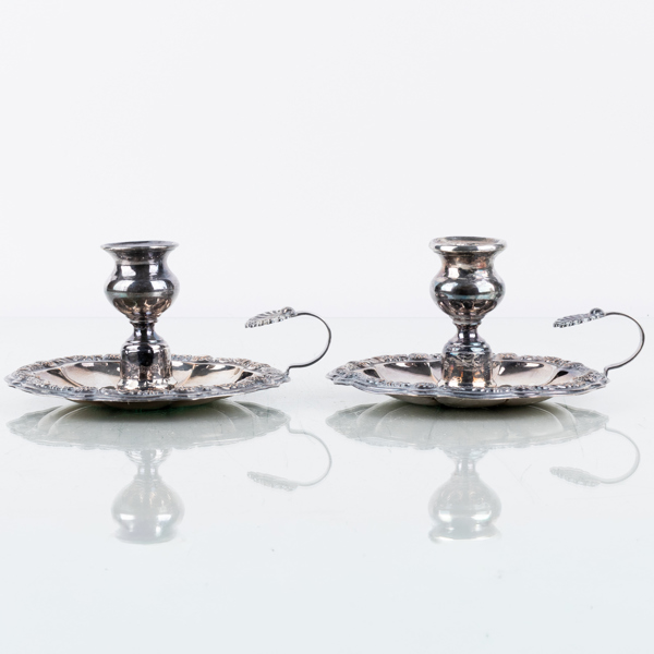 LJUSSTAKAR, 1 par, pläter, England, 1900-talets första hälft