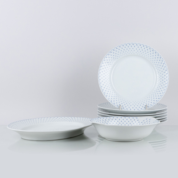  LOUISE ADELBORG, 9 del servisporslin, "Blå Vinge", Rörstrand