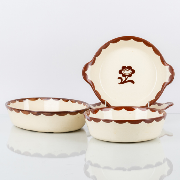 WILHELM KÅGE, 4 st, formar, "Pyro", Gustavsberg, 1900-talets mitt