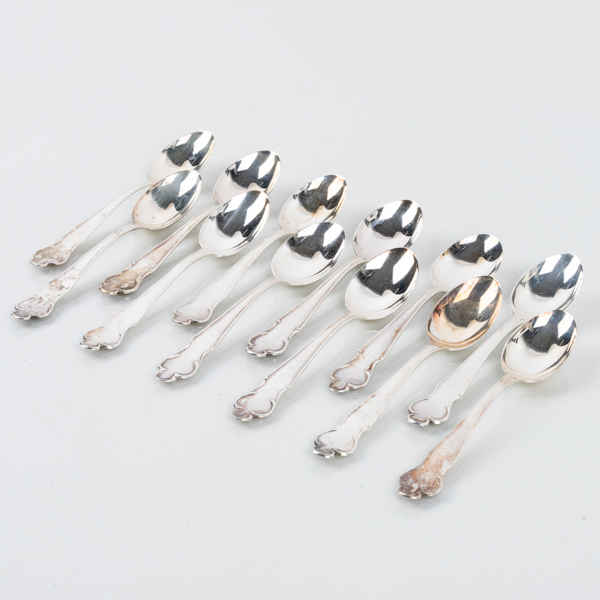 KAFFESKEDAR, 12 st, silver, MGAB, 1950-tal