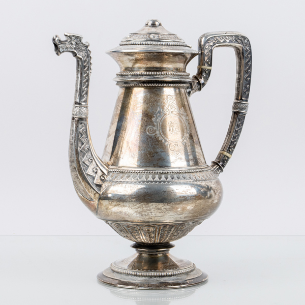 KAFFEKANNA, silver, fornnordisk stil, GAB, Stockholm 1883