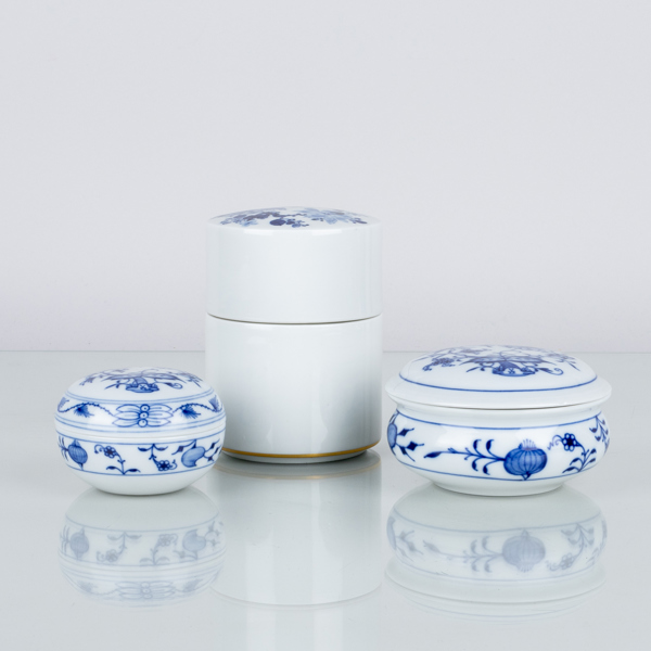 MEISSEN, 3 st, lockaskar, porslin, Tyskland, 1900-talets andra hälft