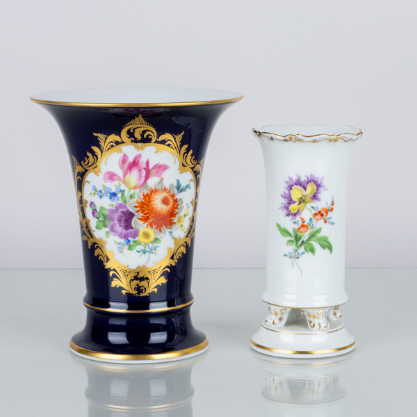 MEISSEN, 2 st, vaser, porslin, Tyskland, 1900-talets andra hälft