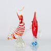 SKULPTURER, 2 st, glas, Murano, 1900-tal