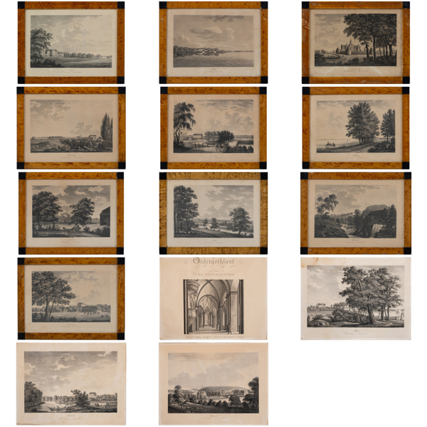 ULRIC THERSNER, 14 st, akvatintplanscher, 1820/1824