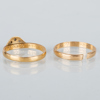 RINGAR, 2 st, 14k och 18k guld, varav en med mindre diamanter