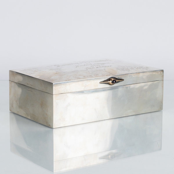 CIGARRSKRIN, silver, CG Hallberg, Stockholm 1914