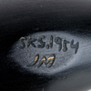 JOHNNY MATTSSON (1906-1970), skålfat, svärtat trä, monogramsignerat och daterat 1954