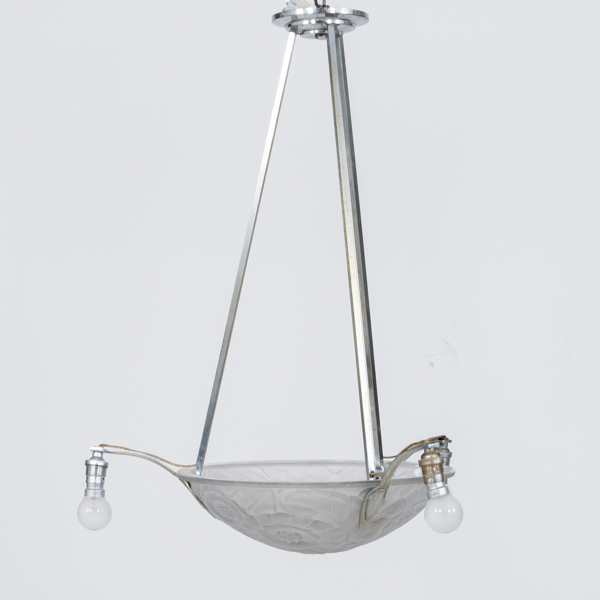 TAKLAMPA, metall och glas, art déco, 1900-talets första hälft