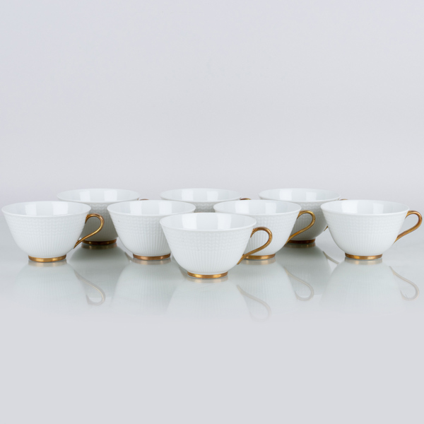  LOUISE ADELBORG, 8 st tekoppar, porslin, "Swedish Grace", Rörstrand, 1900-tal