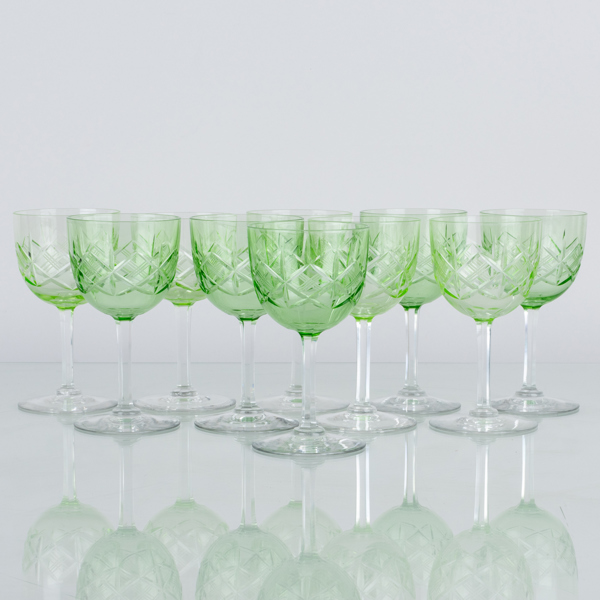 VINGLAS, 10 st, glas, 1900-tal