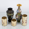 VASER, 5 st, bla cloisonné, orientaliska, 1900-tal