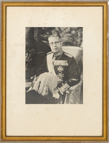LITOGRAFISKT TRYCK, föreställande Gustaf VI Adolf, Stockholm, 1952
