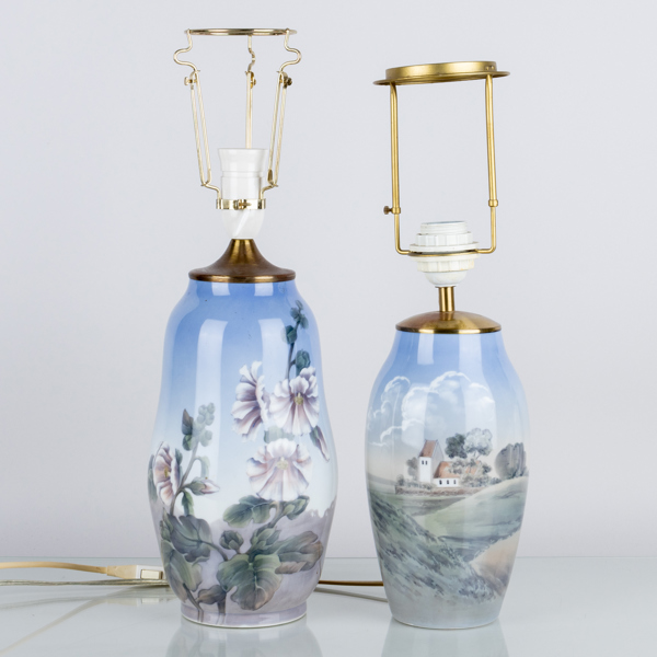 BORDSLAMPOR, 2 st, porslin, Bing & Gröndahl, Danmark