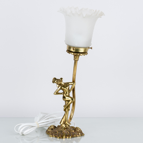 BORDSLAMPA, mässing, 1900-talets mitt