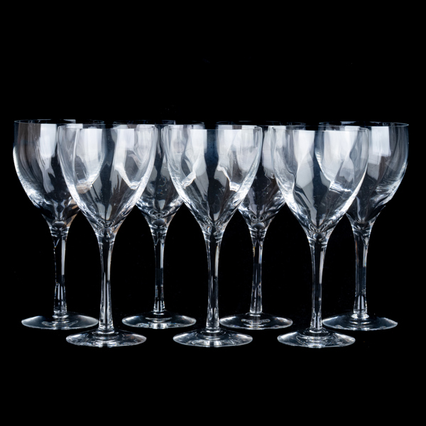 BERTIL VALLIEN, 7 st rödvinsglas, "Chateau", Kosta Boda