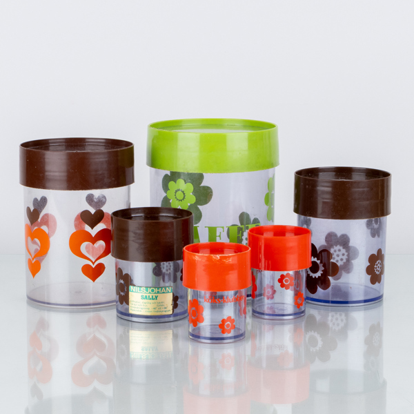 BURKAR, 6 st, plast, "Sally", Erik Kold, Nils Johan, 1970-tal 