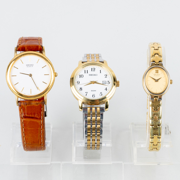 ARMBANDSUR, 3 st, Seiko, 1900-talets andra hälft