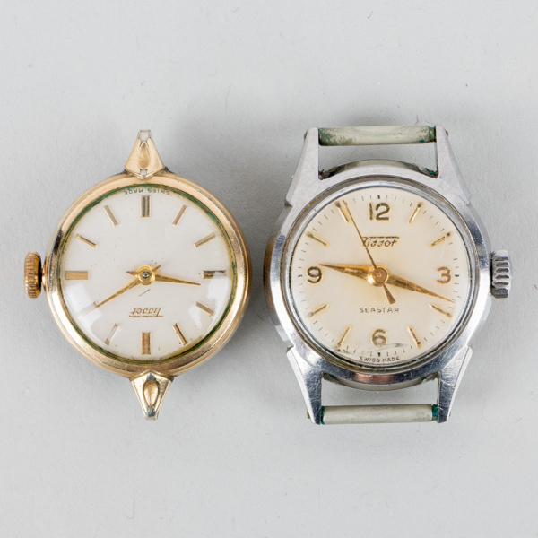 ARMBANDSUR, 2 st, gulddoublé och stål, Tissot och Tissot Seastar, 1900-tal